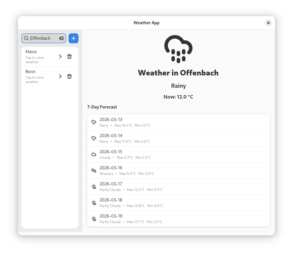 Desktop layout showing sidebar and weather panel